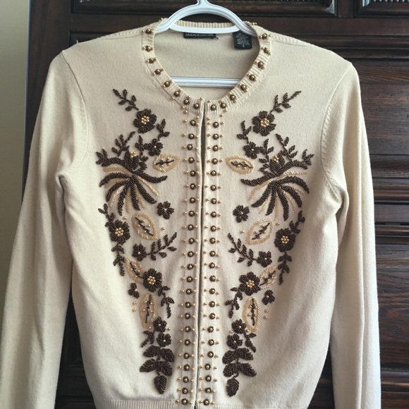 Moda International size S beaded cardigan - Picture 1 of 3